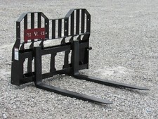Pro Works 48" 5,500 Pound Pallet Forks, 54" Wide Rail Frame, Fits Skid Steer 