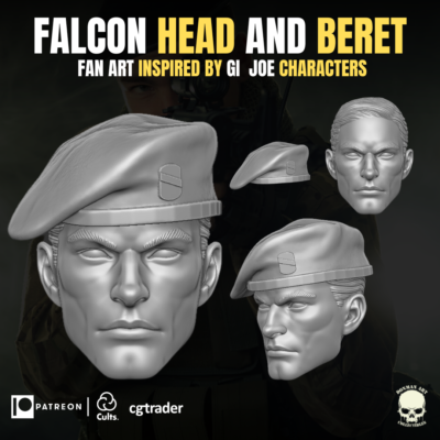 Falcon with beret custom head for use w/ 4