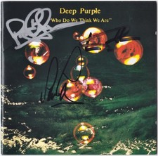 DEEP PURPLE Who Do We Think Are IAN GILLAN Roger Glover Paice Autograph / SIGNED
