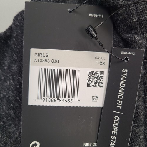 Nike Sweater Girls Extra Small Gray Hoodie Full Zip Comfort Outdoors Kids - Picture 9 of 9