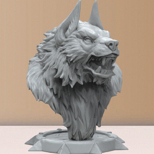 Wolf Head Sculpture 3D Unpainted Figure Model GK Blank Kit New Hot Toy In Stock - Picture 8 of 9