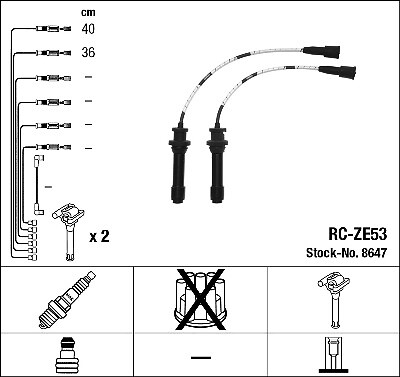 8647 NGK Ignition Cable Kit for MAZDA