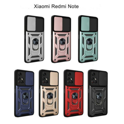 For Xiaomi Mi 11T Redmi Note 11 10 Pro Slide Camera Ring Holder Hard Case Cover