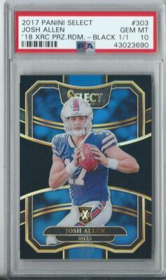 2017 Select JOSH ALLEN 2018 XRC RC rookie card Black Prizm TRUE #1