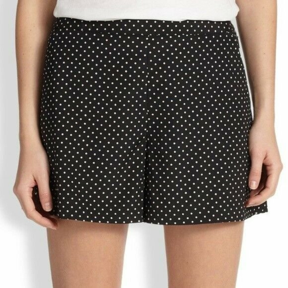 TORY BURCH Tilda Shorts Mini Polka Dot Print Stretch Silk