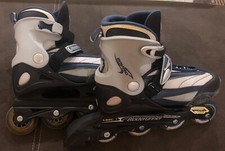 Blade Runner Adjustable Rollerblades size 4-7 Black  Blue ABEC 1