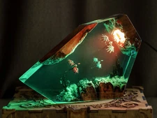 Fire Dragon and Ice Dragon Resin Lamp, Gift for Him, Gift for her