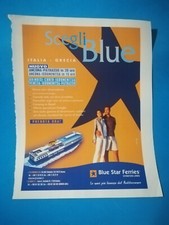 CLIPPING DI GIORNALE PUBBLICITA' BLUE STAR FERRIES NAVI DA COLLEZIONE - (96)