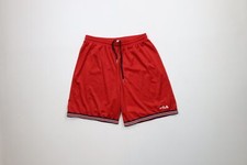 Vintage 90s Fila Mens XL Spell Out Striped Mesh Above Knee Basketball Shorts USA