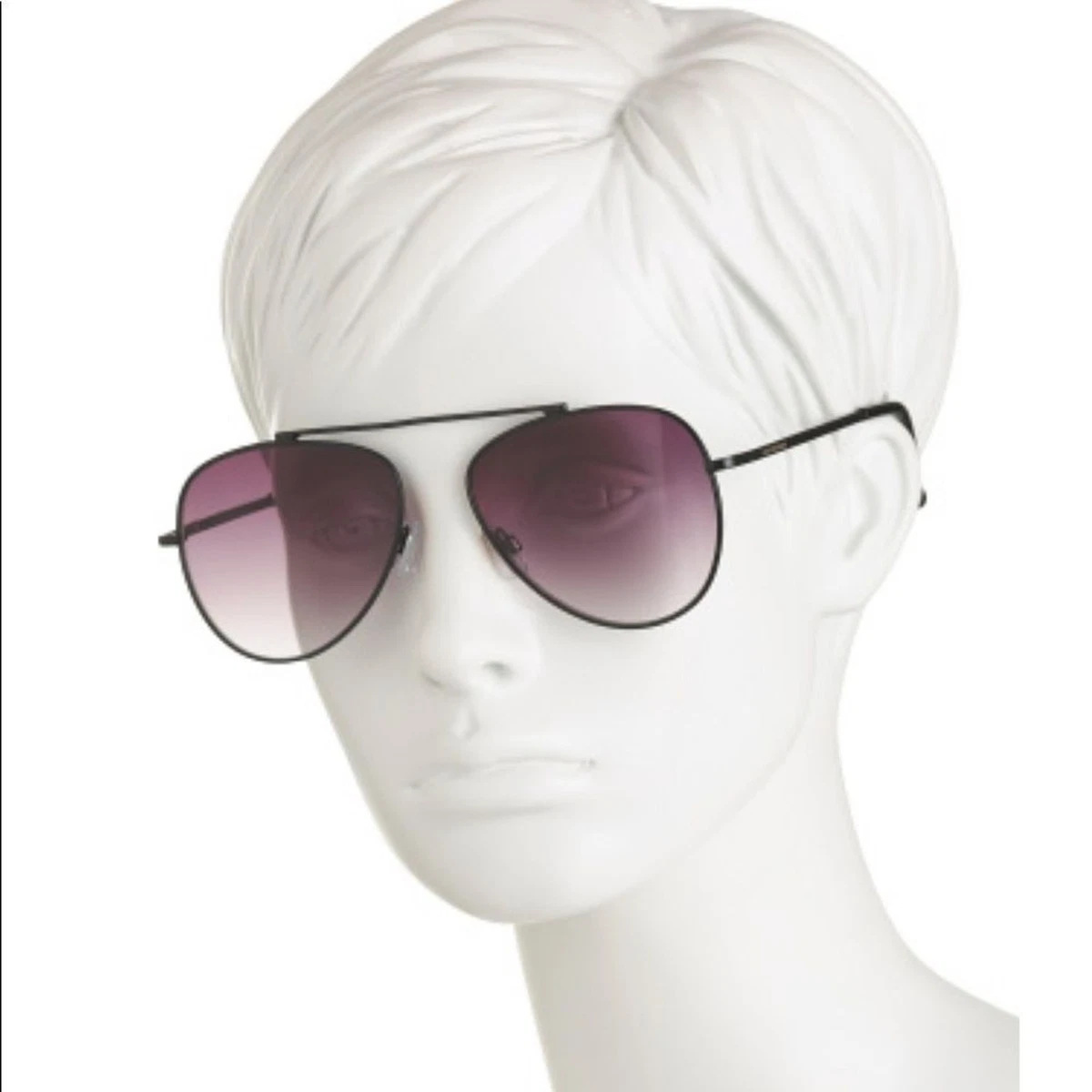 NWT Lucky Brand Callan Aviator Sunglasses Black Lucky Brand Mens Black Metal Aviator, Gradient Smoke Lens  main image 2