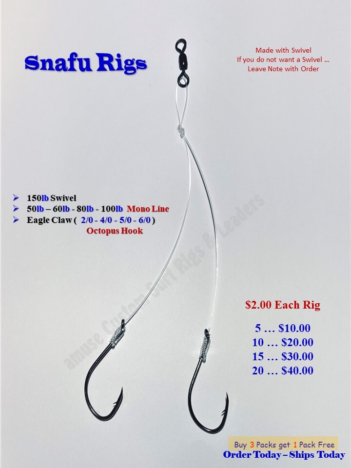 Snafu Rigs V Rigs Blackfish Tog Sea Bass Catfish Striped Bass Green  Crabs