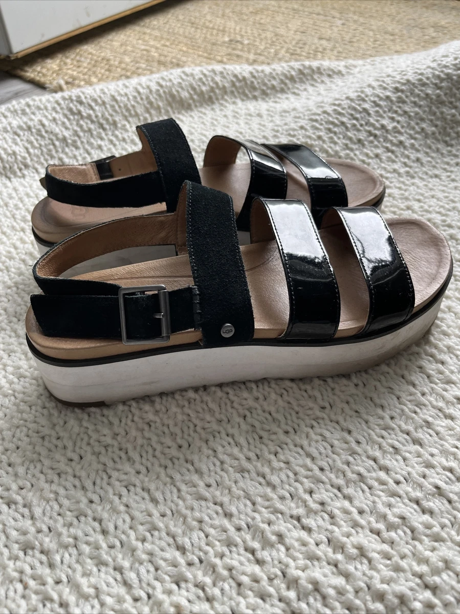 UGG Women s Braelynn Strappy Sandals Black Platform Size 9