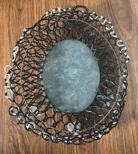 Antique French Immortelle Beaded Glass Mourning Wreath - Picture 5 of 11