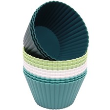 Best Extra Large Silicone Cupcake Muffin Cups 12 Pcs, 3.54 Inch Liners, Reusable