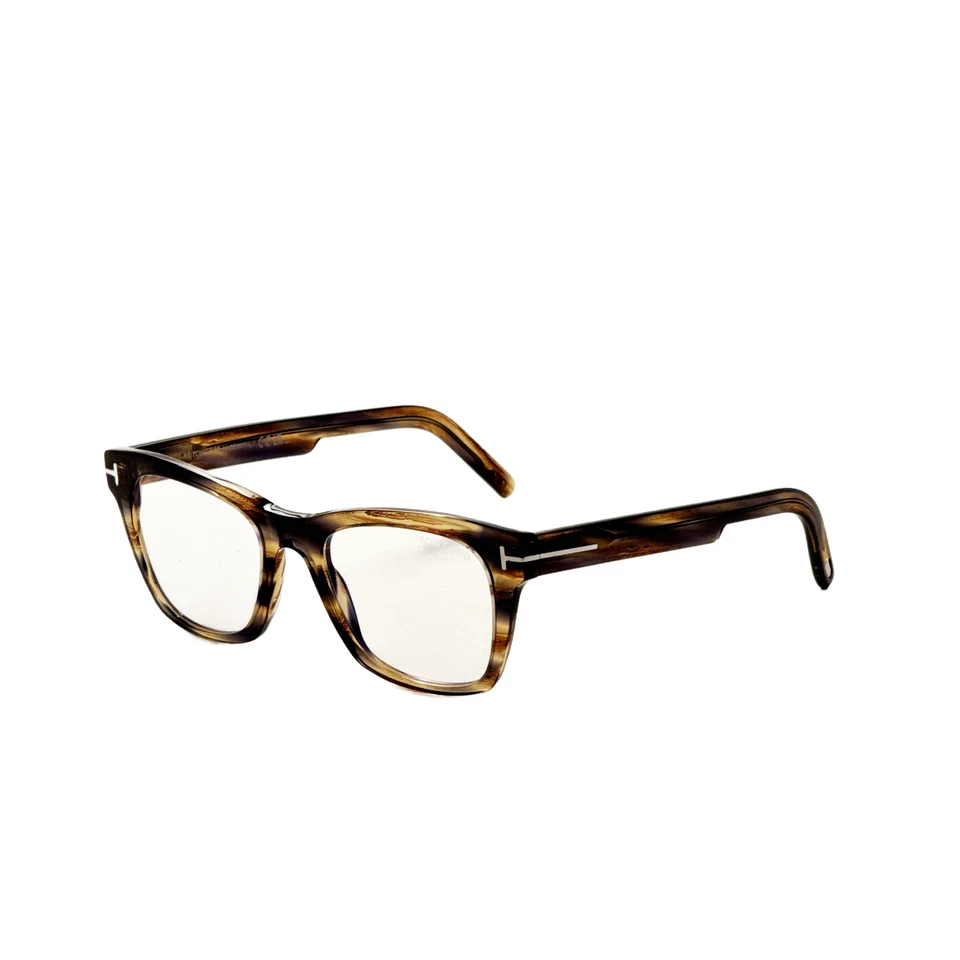 Ópticas Tom Ford de moda para hombre 52 mm marrón claro brillante FT5886-B-045-52