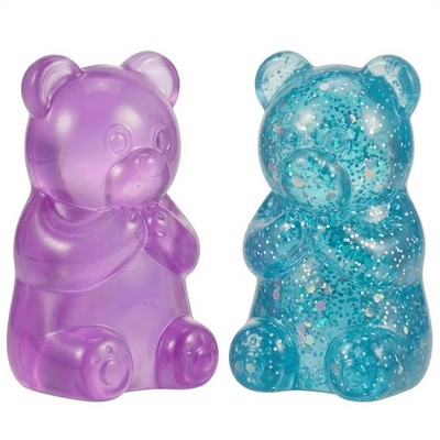 2 Stück Gummibärchen Squishy, Schreibtisch Dekoration Set mit Maltose Blau und Standa...