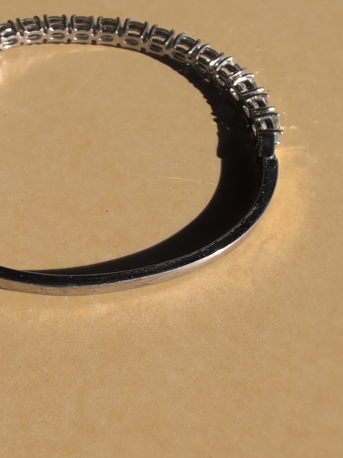 925 Sterling Solid Silver Clasp Closing Bangle Wo… - image 5