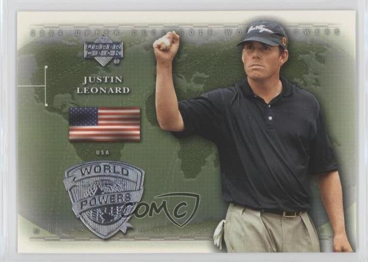2004 Upper Deck World Powers Justin Leonard #100 0y3