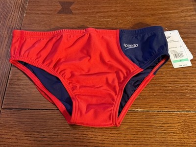 Speedo Colorblock Brief Swimsuit High Risk Red Men s Size 34