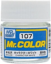 Gunze-Sangyo Solvent-Based Semi-Gloss Character White 10ml Bottle - Hobby and
