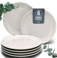 Stoneware Dinnerware Set for 6 - Large Stoneware Plates Hygge Series - Dinner