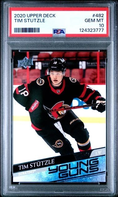 2020 UPPER DECK #482 TIM STUTZLE YOUNG GUNS RC ROOKIE PSA 10