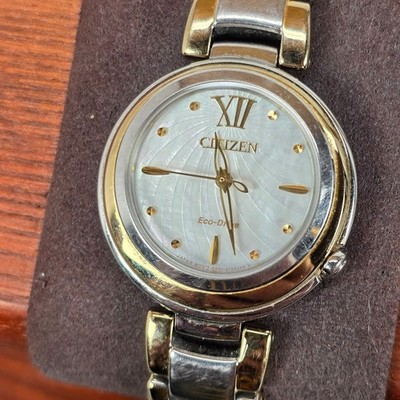 Citizen Eco-Drive Watch E031-S093279 Mother Of Pearl Dial Gold & Silver Tone