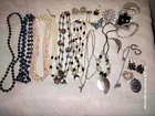 LARGE LOT OF COSTUME JEWELRY-NECKLACES/PINS SOME VINTAGE