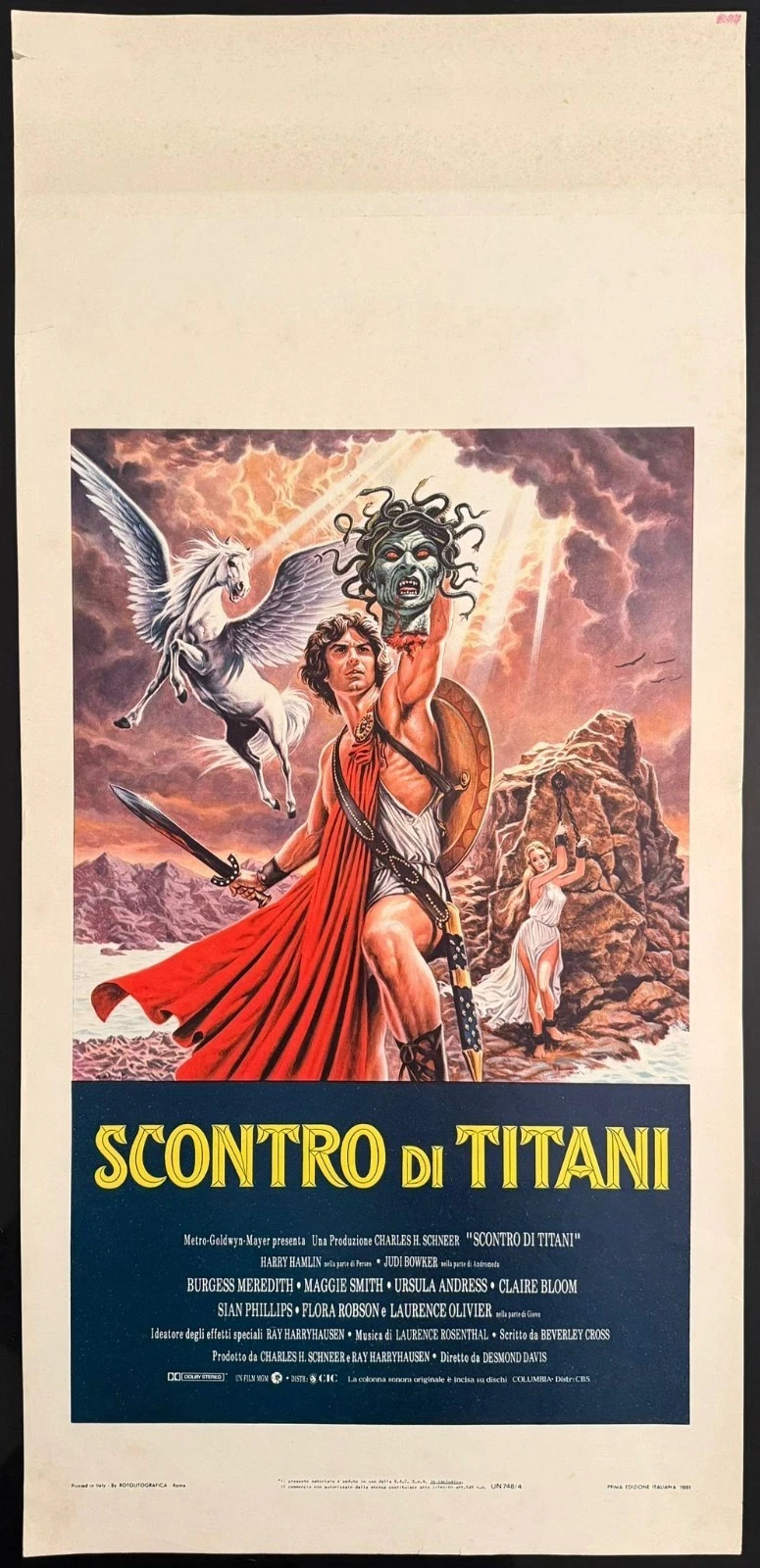 Locandina originale film Scontro di titani (1981) - Regia di Desmond Davis