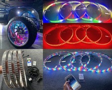 4PCS 17.5" Quad Row Wheel Lights for Truck - Bright Addressable LEDs, Dream C...