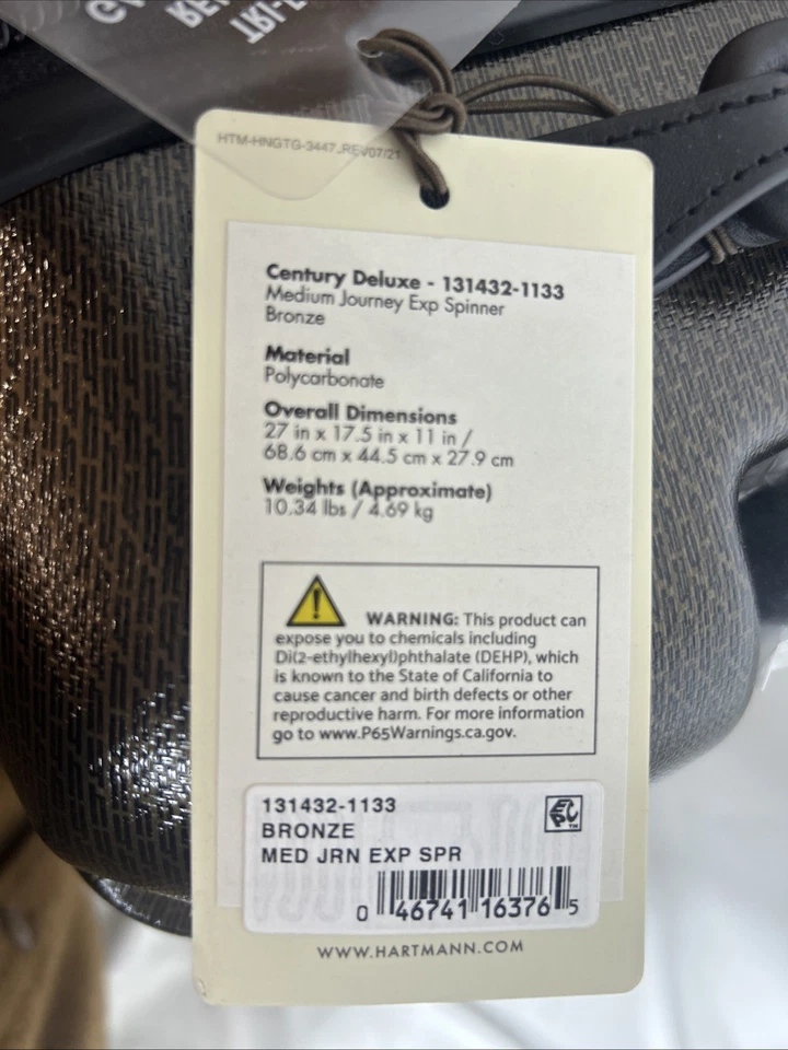 Hartmann Century Deluxe Hardside Extended Journey Spinner Suitcase - Bronze... - Image 2 of 4