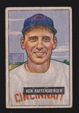 KEN RAFFENSBERGER reds 1951 BOWMAN #48 GOOD 