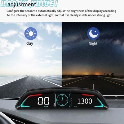 OBD2 Smart Tacho Security Alarm Head Up Display Car HUD Digital Speedometer #yi