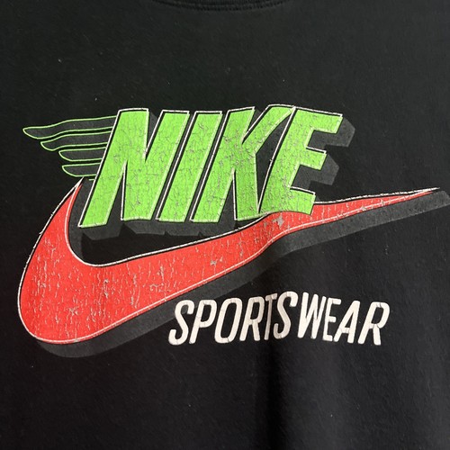 Nike Mens T-Shirt Size Large Black Short Sleeve Swoosh Sportswear Rare DDD - Picture 2 of 4