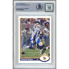 Herschel Walker Signed 1991 Upper Deck #346 Vikings NFL BGS Auto 10 Beckett Slab