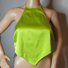 NWT SER.O.YA Size Medium Silk Bess Scarf Top Green Chartreuse