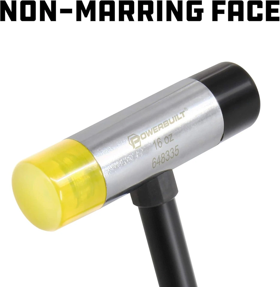 Martillo facial suave de 16 onzas, goma no estropeada, mango de acero tubular ligero Foto 4 de 4