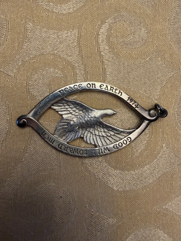 1974 Wallace Sterling Silver Christmas Ornament – “Peace on Earth” Dove