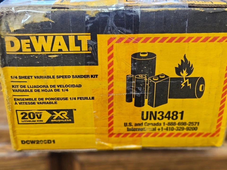 DEWALT # DCW200D1-20V Max XR sem escova sem fio 1/4 folha variável LIXADEIRA NOVA NA CAIXA - Imagem 4 de 4
