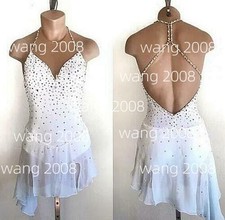 Ice Figure Skating Dress /Rhythmic Gymnastics /Twirling Competition white