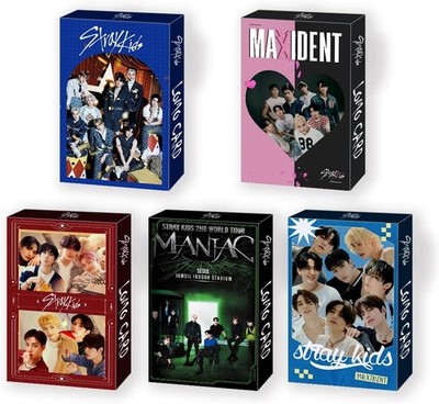 5 Pack/150 Pcs Stray Kids Lomo Card Photocards Greeting with blue 
