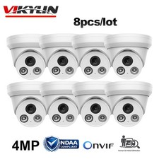 8pcs Vikylin 4MP POE IP Camera IR Light Indoor Audio with Remote View App Onvif
