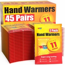 Hand Warmers 45 Pairs - Up to 11 Hours of Heat, Super Long Lasting - Easy, Al...
