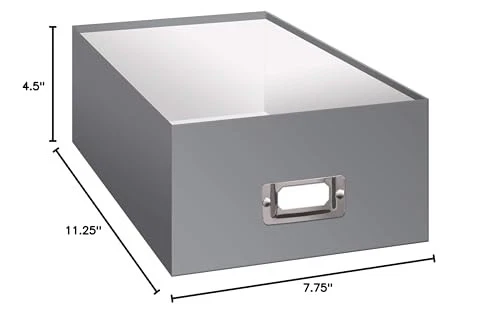Caja de almacenamiento gris resistente foto caja fuerte organiza artesanías coleccionables recuerdos Foto 3 de 4