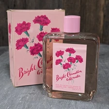 Bright Carnation Toilet Water NOS Full Perfume Bottle in Original Box 8 oz