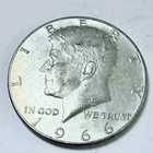1966 Kennedy Half Dollar 40% Silver, Circulated Coin #7154