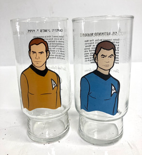 Vintage 1976 Star Trek Dr. Pepper Collector's Series Glasses (lot of 2)