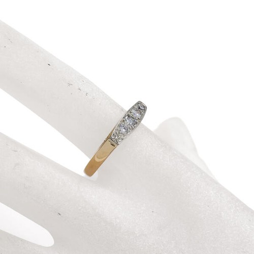 Ring mit 5 Brillanten Diamanten 0,40 ct. in 14 Kt. 585 Gelbgold Gr. 58 - Bild 2 von 9