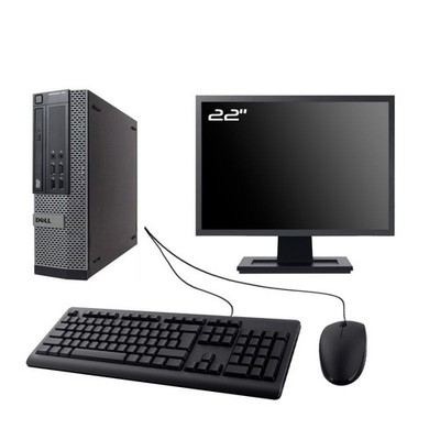 Dell Optiplex 790 SFF PC Komplett 22'' i7-2600 16GB RAM 2TB SSD Win10 Wifi