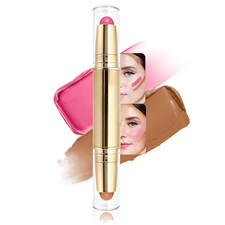 2In1 Blush Contour Multiuse Makeup Stick, Berry Tan  Brown Creamy Butter Blush